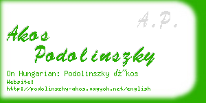 akos podolinszky business card